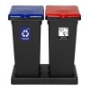 Kosz FLAP BIN 53L czarny / pokrywa niebieska PAPIER